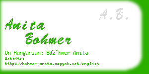 anita bohmer business card